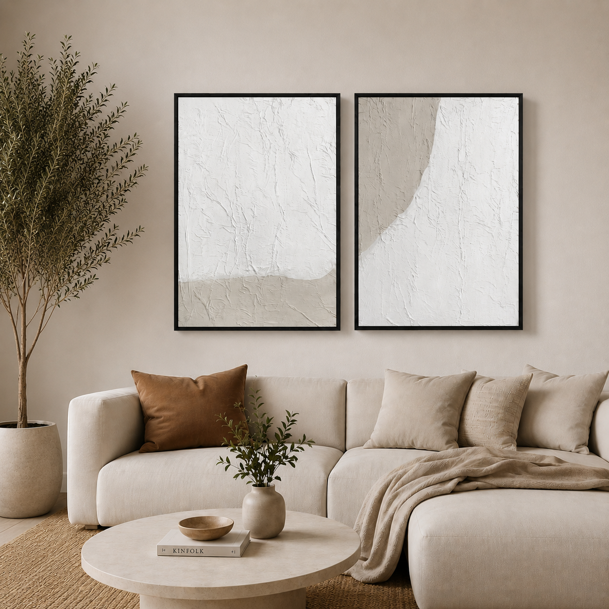 FORM DUO | סט תמונות אבסטרקט מינימליסטי יוקרתי