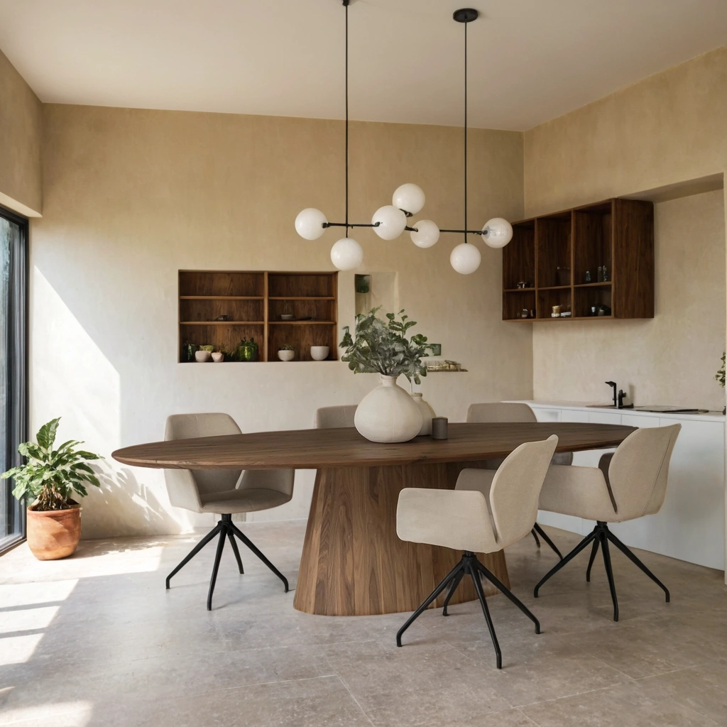 FRANCIA | שולחן פינת אוכל סגלגל מעץ אגוז אמריקאי 8