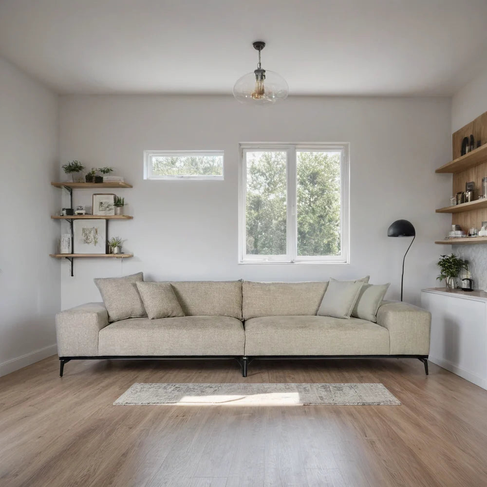 LIVING SET | ספה + שולחן אוכל + 6 כיסאות