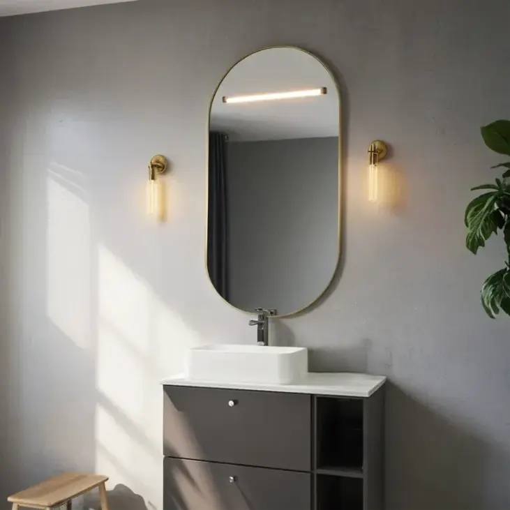 MIRON | מראה קפסולה מתכת זהב - ZVZstyle