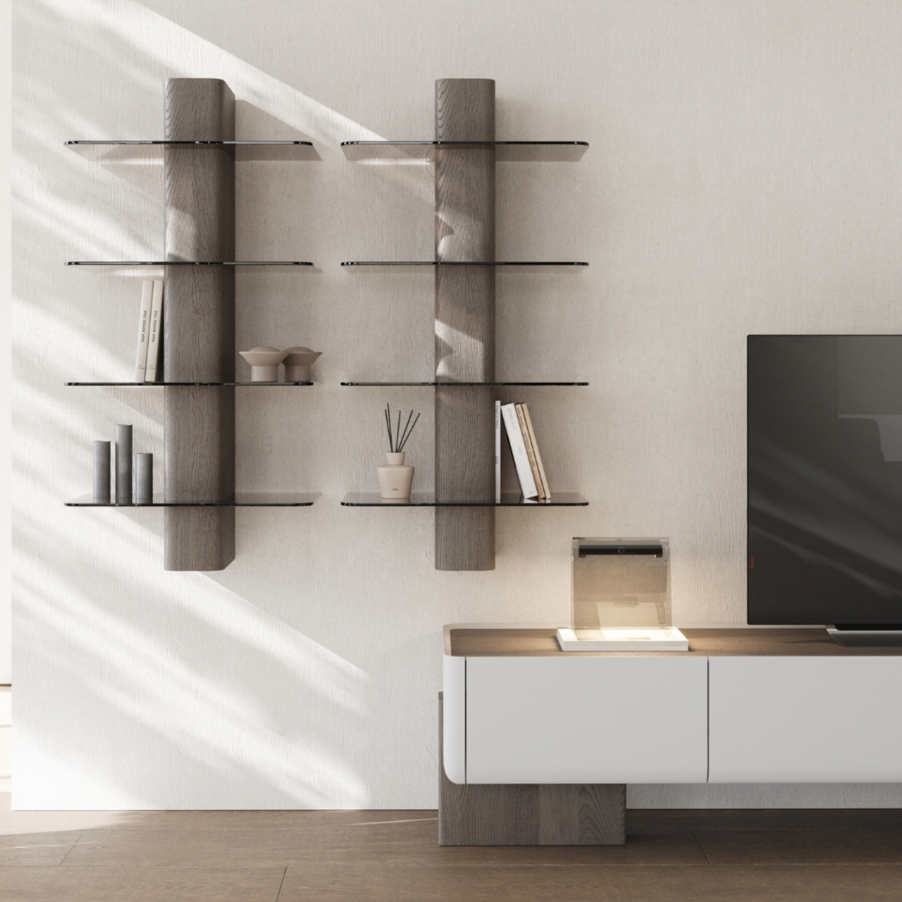 VENA | מזנון מעוצב בעץ אגוז אמריקאי ו־MDF