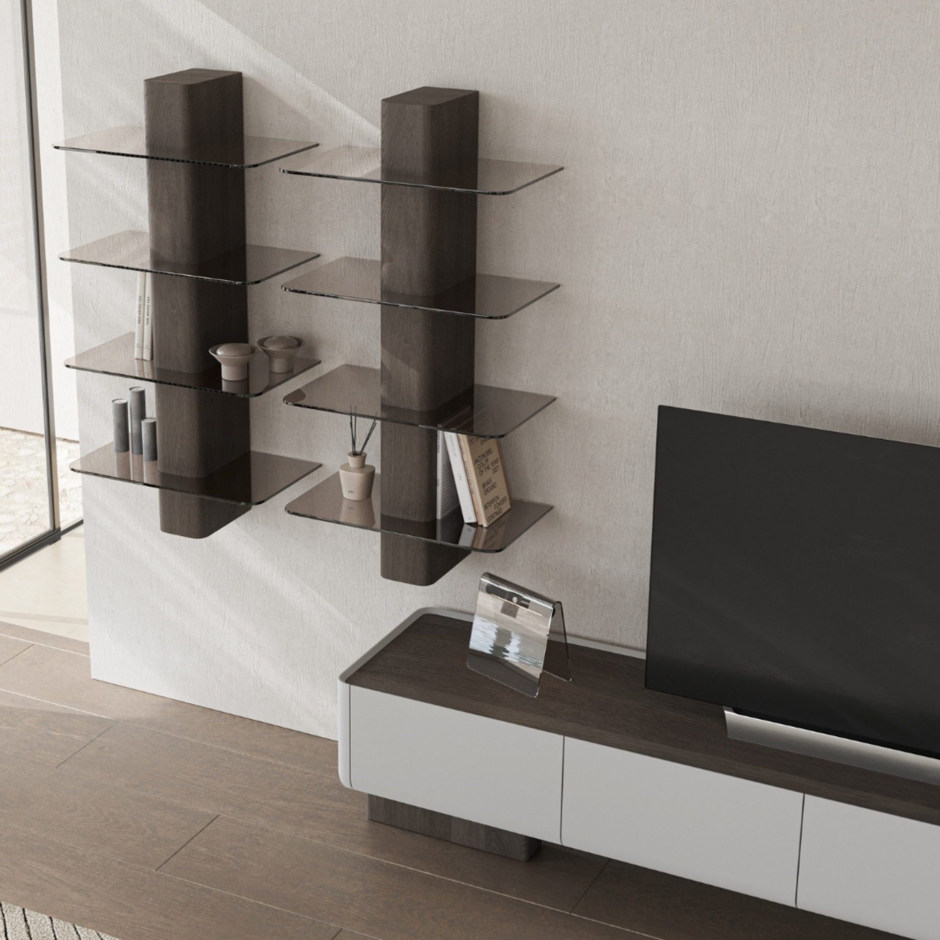 VENA | מזנון מעוצב בעץ אגוז אמריקאי ו־MDF