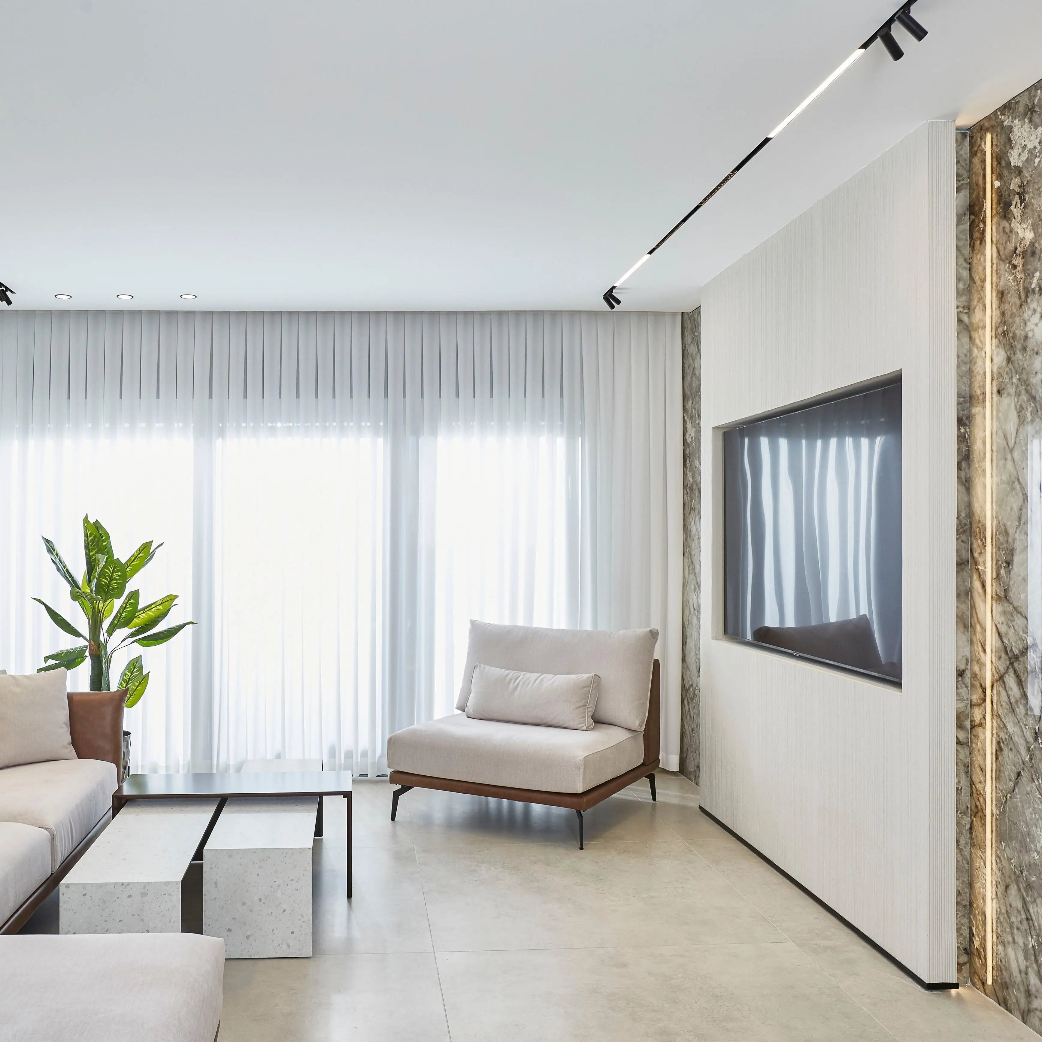 NAVO | כורסא בוקלה מודרנית ולבנה לסלו עם דמוי עור - ZVZstyle