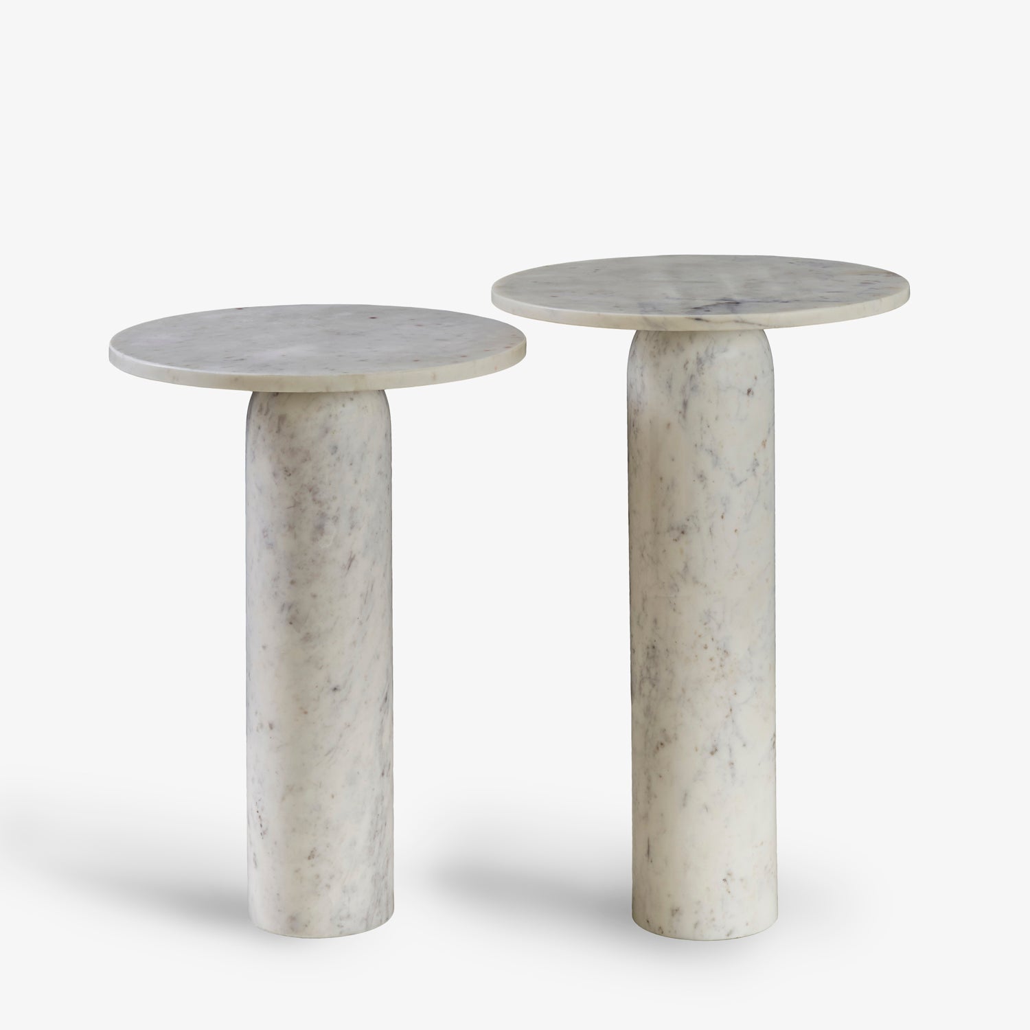 MARGO | סט של שני שולחנות קפה משיש לבן 2