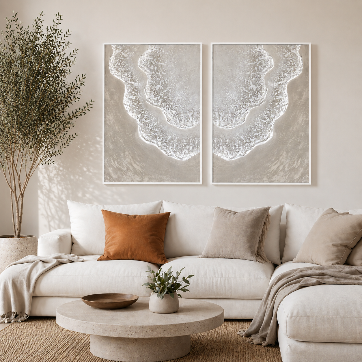 SILENCE DUO | סט תמונות חוף אבסטרקט יוקרתי