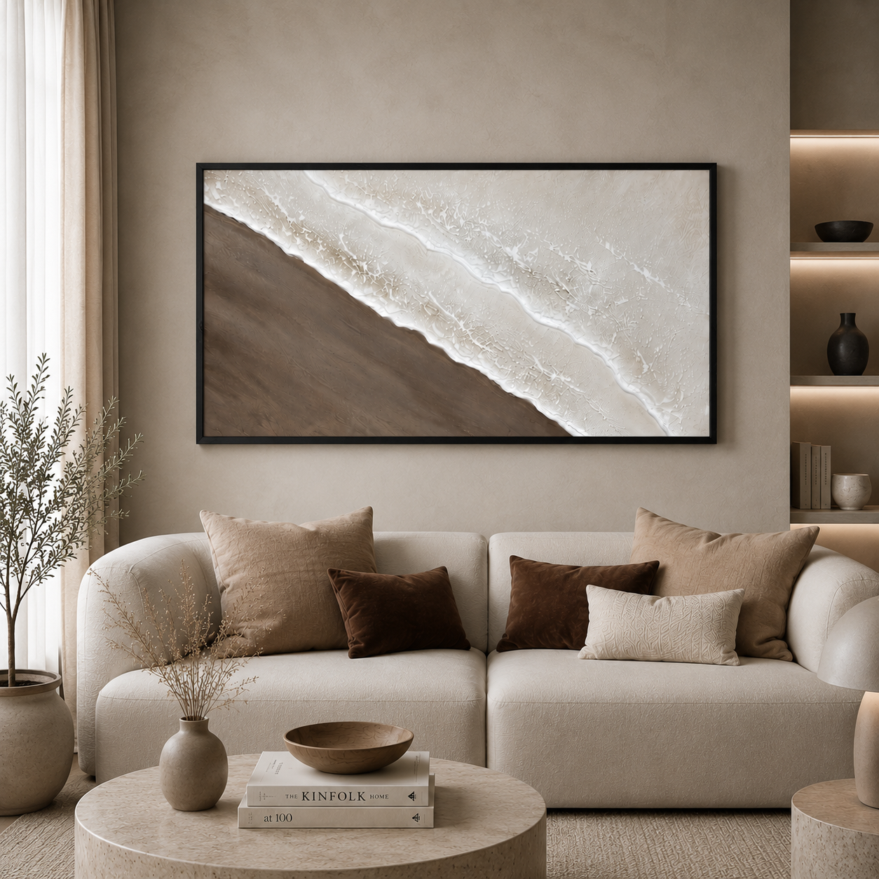OCEAN SAND | תמונת קיר אבסטרקטית בעבודת יד