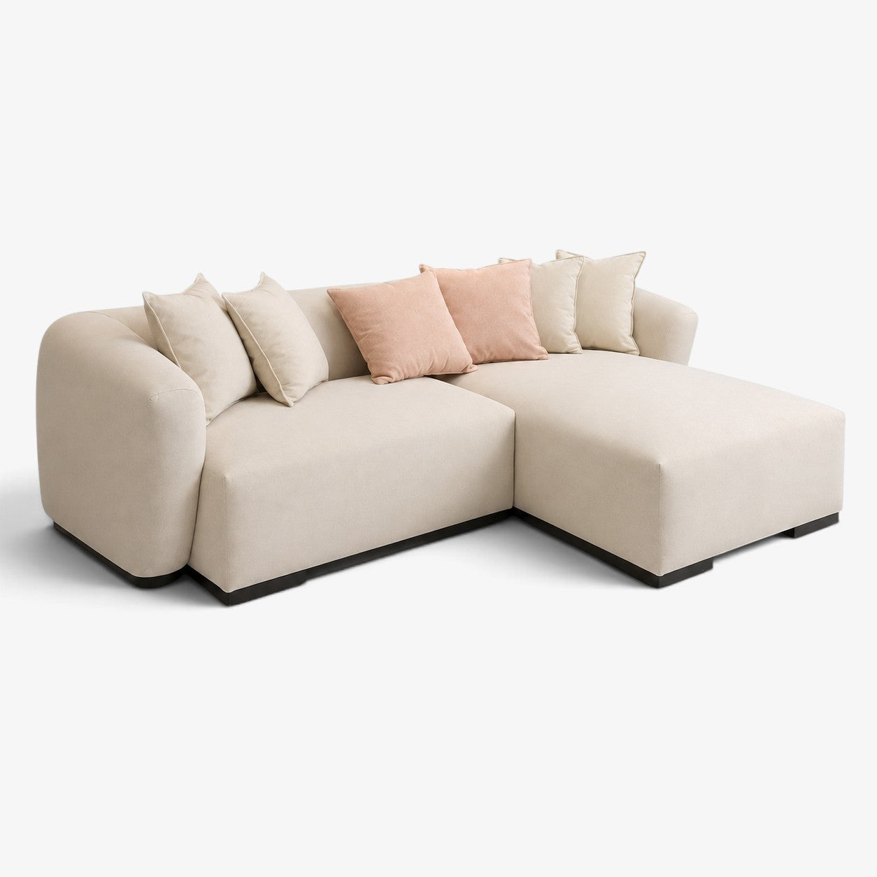 LUNA | ספה פינתית מעוצבת בגוון שמנת