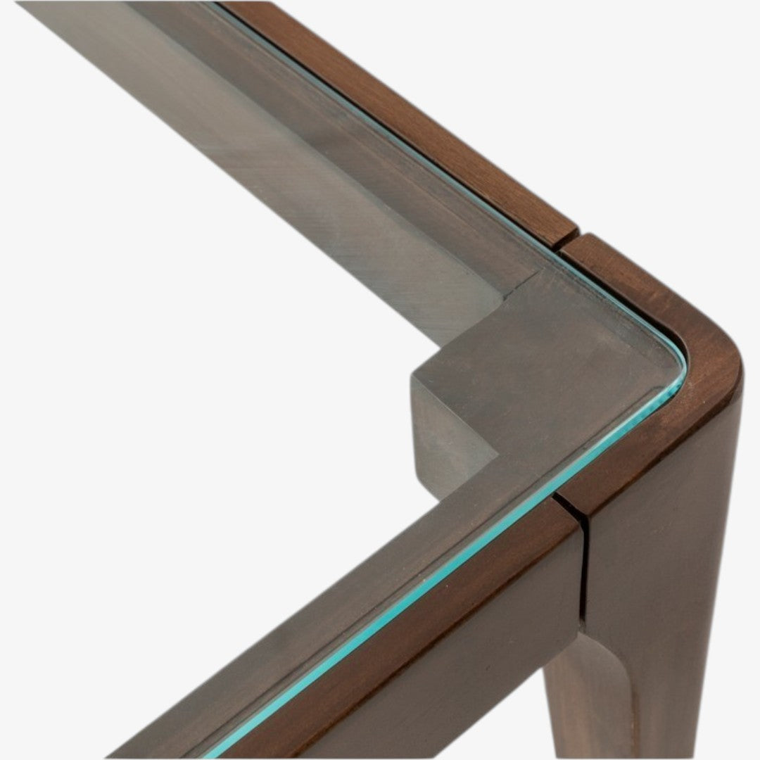 TIMBER | סט 2 שולחנות סלון משולבים זכוכית ועץ
