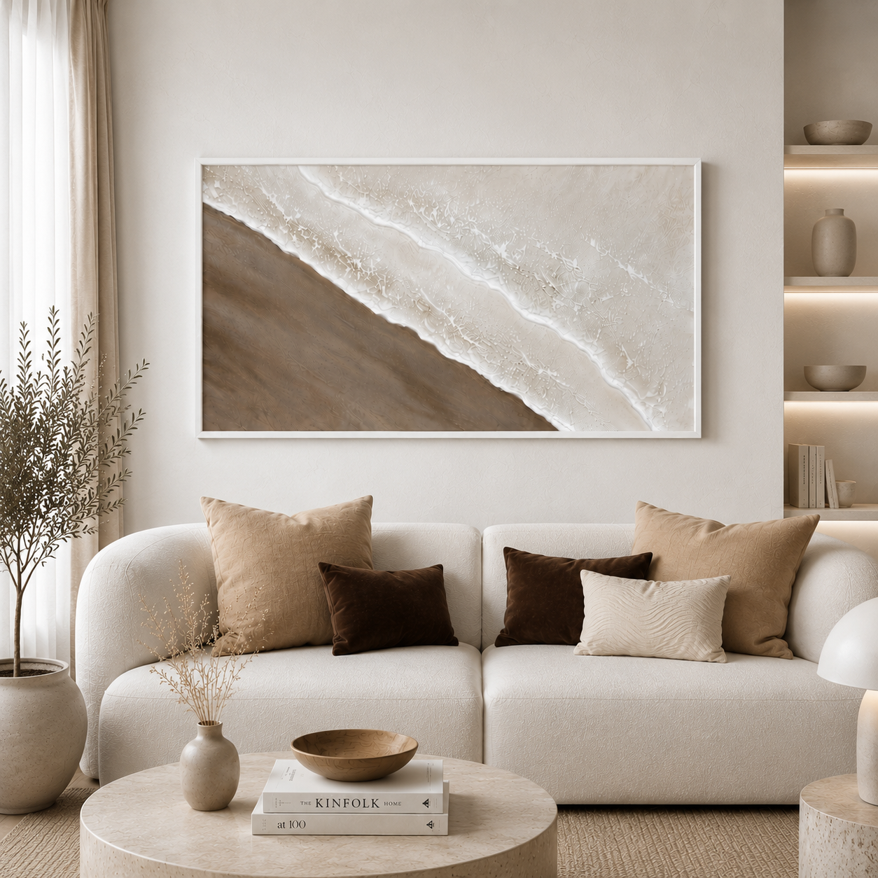 OCEAN SAND | תמונת קיר אבסטרקטית בעבודת יד
